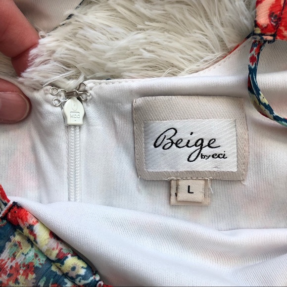 Beige by ECI Floral Sheath Dress Tie Halter Neck - Picture 6 of 13